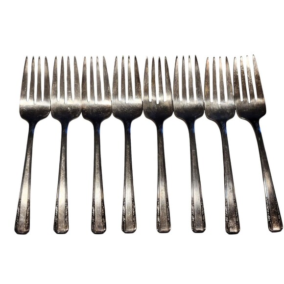 Entire Set 1948 Wallace Harmony House Quad Silver Plate Flatware Sears Signed - Picture 4 of 13